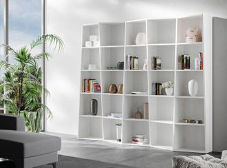 Itamoby Librer&iacute;a De Pared Blanca Dise&ntilde;o Moderno Sal&oacute;n Oficina Trek 5