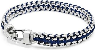 Nialaya Navy Woven Box Chain Bracelet at Nordstrom, Size X-Large