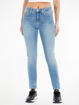 Calvin Klein Jeans Skinny-fit-Jeans CALVIN KLEIN JEANS MID RISE SKINNY, Damen, Gr. 26, L&auml;nge 30, blau (denim light), Denim/Jeans, Obermaterial: 98% Baumwolle, 2% Elastha