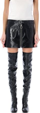 Courr&egrave;ges Black Zipped Mini Skirt