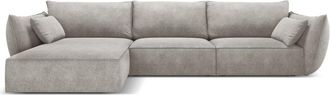 BLOOMINGLOFT 4-Sitzer Design Ecksofa Vanda mit Eckteil links - Chenille-Bezug