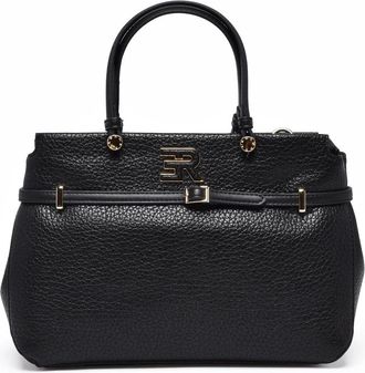 Ermanno Scervino Black Polyurethane Unity Handbag