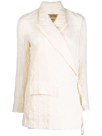 Uma Wang wraparound oversize blazer - Neutrals