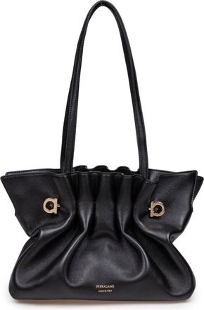 Ferragamo Soft Bag In Nappa Color Black