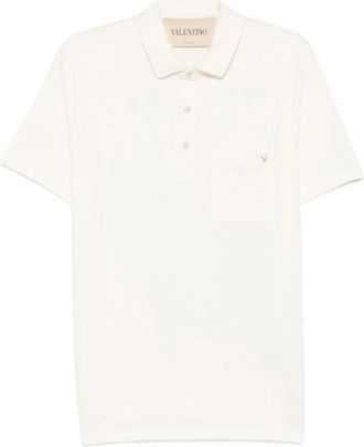 Valentino Tops, Heren, Wit, XL, Katoen, VGold katoenen polo shirt