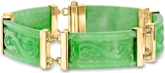 Ross-Simons Jade Dragon Bracelet With 18kt Gold Over Sterling