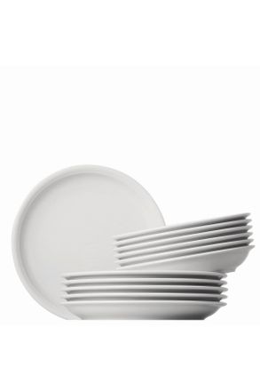 Thomas Tafelservice, Weiß, Keramik, 12-teilig, 31.6x28.2x31.6 cm, robust, lebensmittelecht, Geschirr, Geschirrsets, Tafelservice