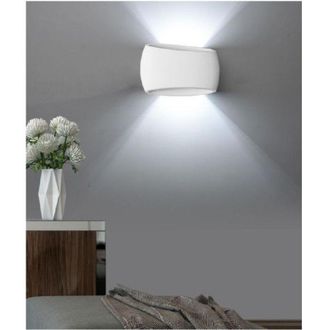 Trade Shop Trade Shop Traesio - Trade Shop - Applique Da Parete Ovale In Gesso Verniciabile Doppia Emissione Luminosa R7s E08