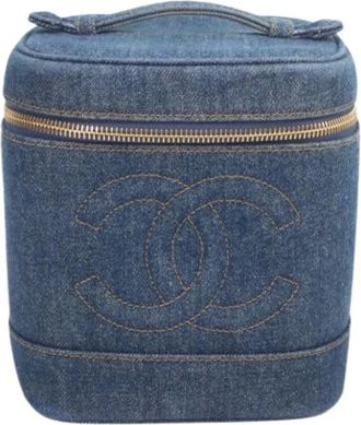 Chanel Pre-owned Vintage Denim Handtas - Dames - Vintage Handtas - Blauw - ONE Size - Denim - Vintage