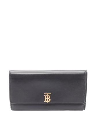 Burberry 2018-2025 Grained Calfskin Monogram Motif Wallet long wallets - Black