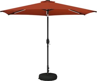 vidaXL Parasol De Jard&iacute;n Con Luces Led Y Base 300 X 300 Cm Poli&eacute;ster Vidaxl