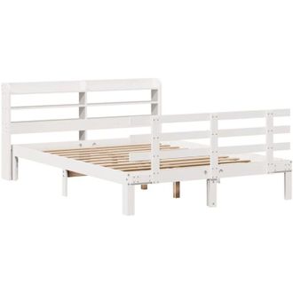 vidaXL Vidaxl - Estructura De Cama Con Cabecero Sin Colch&oacute;n Blanco 120x200 Cm