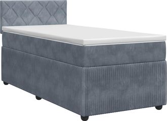 vidaXL Cama Box Spring Con Colch&oacute;n Gris Oscuro 100 X 200 Cm Terciopelo Vidaxl