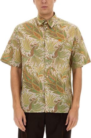 Etro Green Regular Paisley Shirt