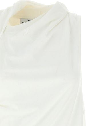 Courr&egrave;ges Womens White Cotton Long Sleeve T-Shirt