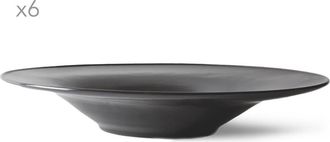 knIndustrie Set de 6 platos hondos Sky, antracita - Asiette DO Grés