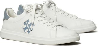Tory Burch Howell Court Sneaker in Titanium White /Aria Blue at Nordstrom, Size 8.5