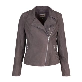 BTF-CPH Grijze Bikerjack met zware rits - Dames - Zomerjassen - Grijs - L - Su&egrave;de - Jassen