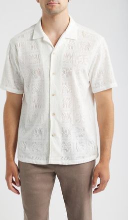 Tori Richard Tile Cabana Camp Shirt in Natural at Nordstrom, Size Xx-Large