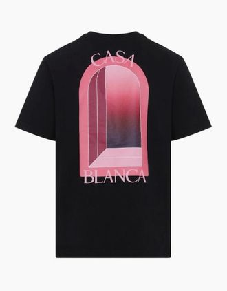 Casablanca Mens CASABLANCA Arch Print T-Shirt Black - Size: 36