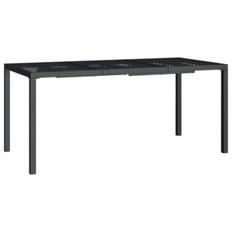 Berkfield Home Garden Table Anthracite 165x80x72 cm Steel in Black | Size: 165 x 80 x 72 cm