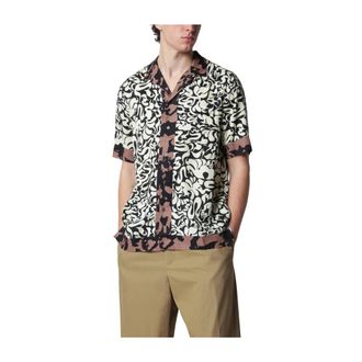 Dries Van Noten Short Sleeve Shirts, male, Multicolor, Size: L Reg Fit Boxy Short Sleeve Shirt
