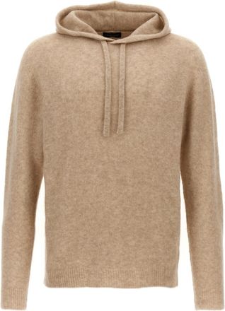 Roberto Collina Beige Hooded Sweater