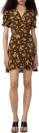 Diane Von F&uuml;rstenberg Emilia Floral Wrap Minidress in Island Orchid at Nordstrom, Size Xx-Small