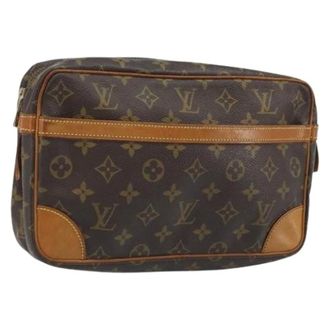 Louis Vuitton Pre-owned Monogram Clutch Bag - Dames - Pre-owned - Bruin - Maat: ONE Size Leer