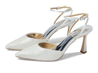 Badgley Mischka Lyric High Womens Heels Soft White : 8.5 M, Leather