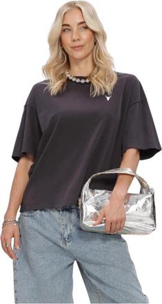 ALIX The Label Dames Tops T-shirts Ladies Knitted Tour T-shirt - Dames - T-shirts - Grijs - S - Denim - Tops