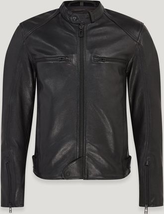 Belstaff Broughton Motorcycle Jacket Mens Calf Leather Black Size 2XL