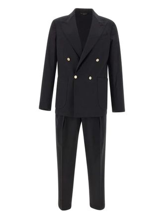 BRIGLIA 1949 Briglia 1949 double-breasted peak-lapel suit - men - Wool/Lycra - 52 - Black
