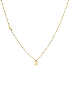 Panacea Initial Pendant Necklace in Gold P at Nordstrom