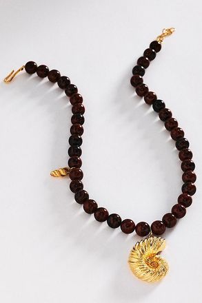 Joanna Laura Constantine Seashell Pendant Beaded Necklace