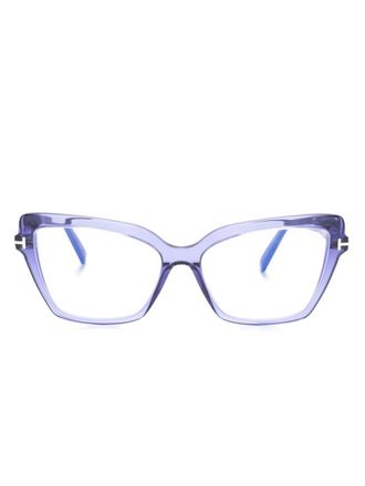 Tom Ford Eyewear transparent-frame cat-eye glasses - women - Acetate - 55 - Purple