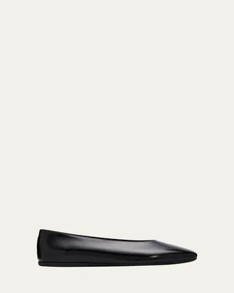 Prada Brushed Leather Ballerina Flats