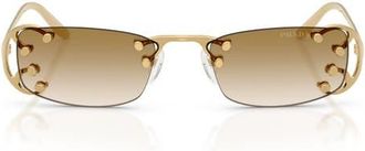 Prada 52mm Gradient Rectangular Sunglasses in Oro Pallido Nouveau /Brown at Nordstrom