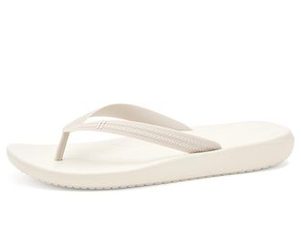 FitFlop Iqushion Textured-Strap Flip-Flops Mens Wedge Shoes Pale Grey/Paris Beige : 12.5 M (D), Rubber