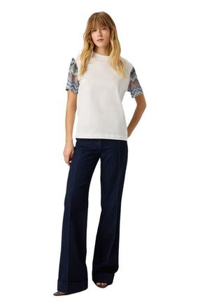 Missoni Cotton Jersey Crewneck T-shirt With Contrast Sleeves in Green& Brown at Nordstrom, Size Large