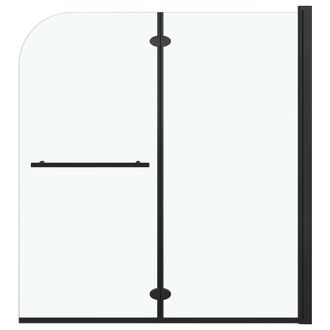 vidaXL Vidaxl - Mampara De Ducha Plegable 2 Paneles Esg Negro 120x140 Cm
