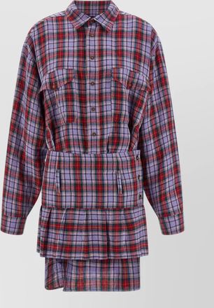 Vivienne Westwood marta dress long sleeves tiered skirt plaid