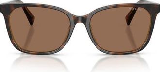 Ralph Lauren 56mm Gradient Square Sunglasses in Tortoise On /Brown at Nordstrom
