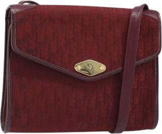 Dior Pre-owned Cross Body Bags, female, Red, Size: ONE SIZE Pre-owned Trotter Canvas Shoulder Bag