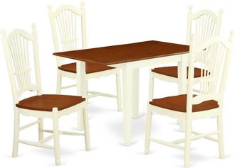 East West Furniture Dining Room Set Buttermilk & Cherry, NDDO5-WHI-W