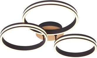 QAZQA Qazqa L&aacute;mpara De Techo De Madera Con Led De 3 Pasos Regulable