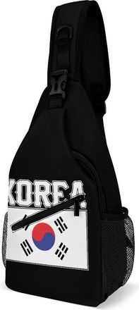 Generic Korea Flag Unisex Shoulder Bags Casual Crossbody Chest Bag Sling Backpack for Hiking Cycling Travel