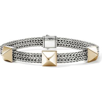 John Hardy Icon Stud Bracelet in Silver And Gold at Nordstrom, Size Medium