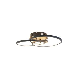 QAZQA Qazqa - Ceiling Light Black 45 cm Incl. led 3 Step Dimmable - Rowin