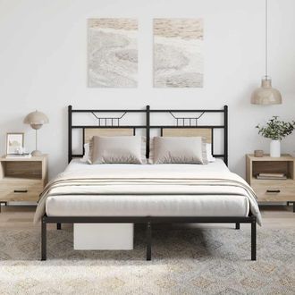 Berkfield Home Bed Frame without Mattress Sonoma Oak 150x200 cm King Size Engineered Wood in Brown